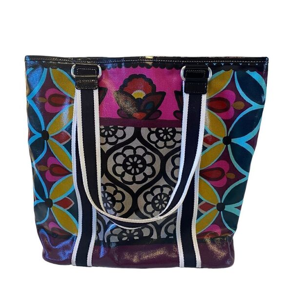 Brighton Colorful Flower Patterned Large Tote. - Picture 2 of 7